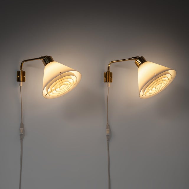Model 8182 Wall Lamps by Falkenbergs Belysning, Sweden, 1960s, Set of 2 For Sale - Image 3 of 10