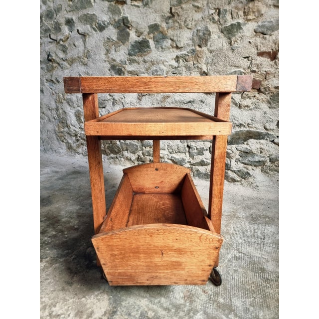 Vintage Oak Bar Trolley, France, 1950s For Sale - Image 4 of 12