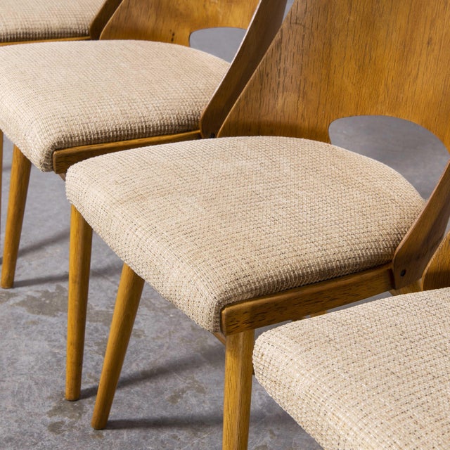 1950’s Upholstered Thon Dining Chairs By Radomir Hoffman – Set Of Four. These chairs were produced by the famous Czech...