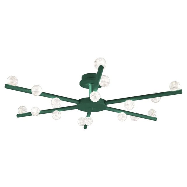Contemporary Demetra Freedom Green Metal Ceiling Lamp by Alabastro Italiano For Sale - Image 3 of 3