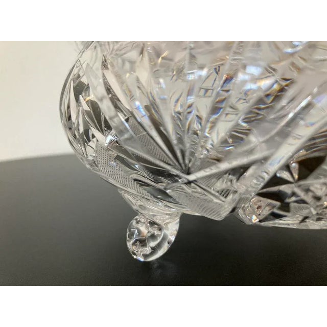 Bohemian Crystal Glass Bomboniere Box Lidded Bowl, Czech For Sale In New York - Image 6 of 12