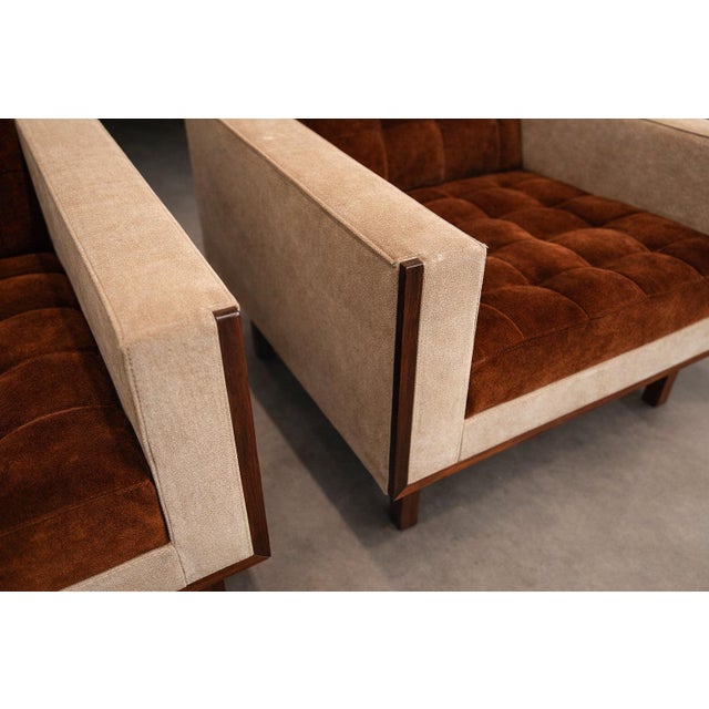 Pair of Brazilian Modern Armchairs by Móveis Cimo, Rosewood, Cognac Mohair & Camel Wool, 1960s For Sale - Image 12 of 13