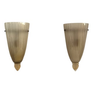 Large Italian Murano Glass Wall Sconces, 1970s, Set of 2 For Sale