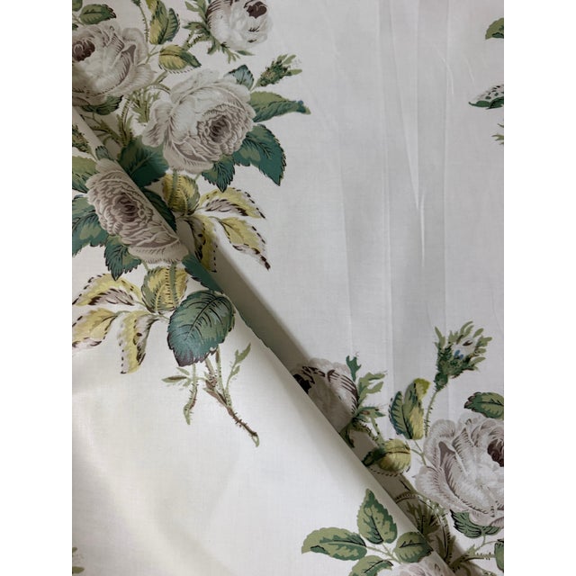 Schumacher 179630 Loudon Rose Ivory Cotton Chintz Fabric 4 Yards For Sale In Raleigh - Image 6 of 7