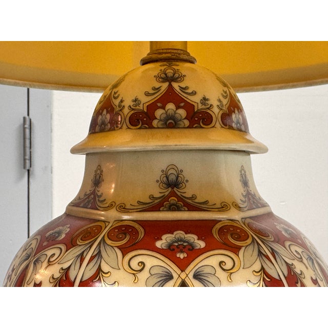 White Ornate Porcelain Urn Table Lamp, Vintage For Sale - Image 8 of 12