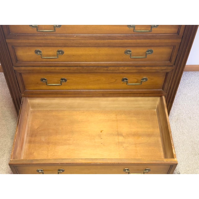 Oxblood Red Vintage Henredon Heritage Highboy Chest For Sale - Image 8 of 11