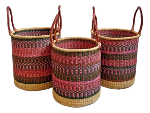 Set of Three Vintage Bolga Baskets