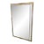 1980s Modernist Chrome & Brass Accent Mirror in the Manner of Karl Springer For Sale