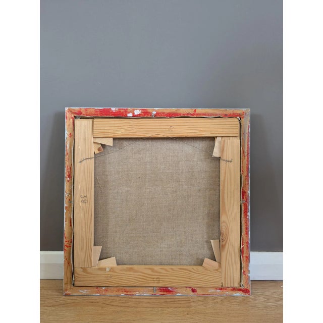 Mid-Century Modern "Afternoon Conversations" Vintage Figurative Oil Painting - Framed For Sale - Image 10 of 10