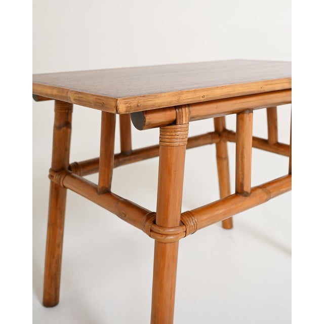 1960s Bamboo and Wood Coffee Table, 1960s For Sale - Image 5 of 9