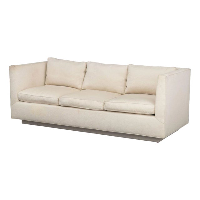 Modern White Upholstered Sofa For Sale