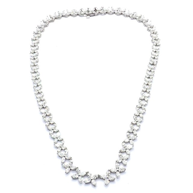 Tiffany & Co. Victoria Platinum Graduated Marque Shape Diamond Necklace For Sale - Image 15 of 16