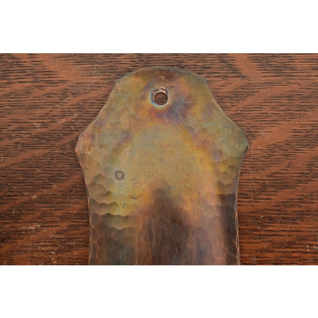 1930s Arthur Cole for Avon Coppersmith Arts & Crafts Hammered Copper Candle Wall Sconces, Pair For Sale - Image 5 of 11
