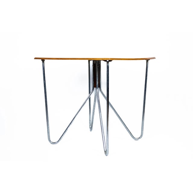 Wood Midcentury Bauhaus Steel Pipe Table, Budapest, 1960 For Sale - Image 7 of 7