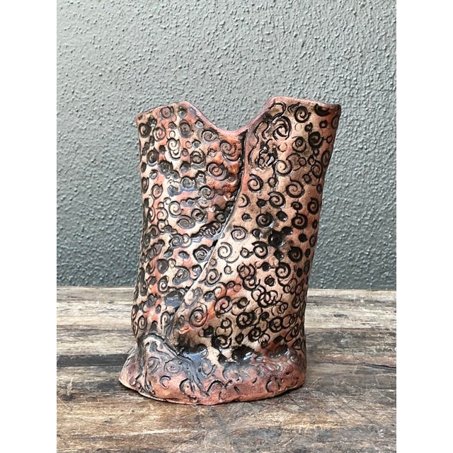 Vintage Aboriginal Studio Pottery Dot Vase For Sale - Image 11 of 12