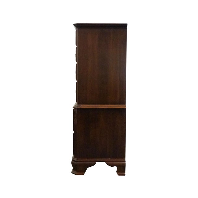 Ethan Allen Georgian Court Collection Solid Cherry Traditional Style 39" Chest on Chest 11-5225 For Sale - Image 9 of 12