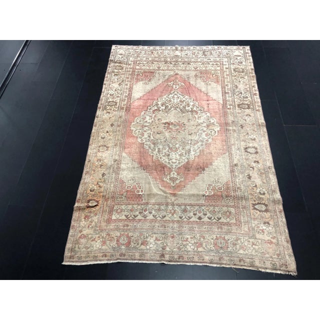 Vintage Anatolian Traditional Decorative Rug. This rug is made of Wool and Cotton.