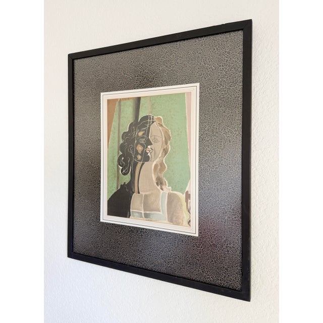 This framed artwork is an original 1939 color lithograph titled "Figure" (sometimes referenced as "Figure Fragment" or...