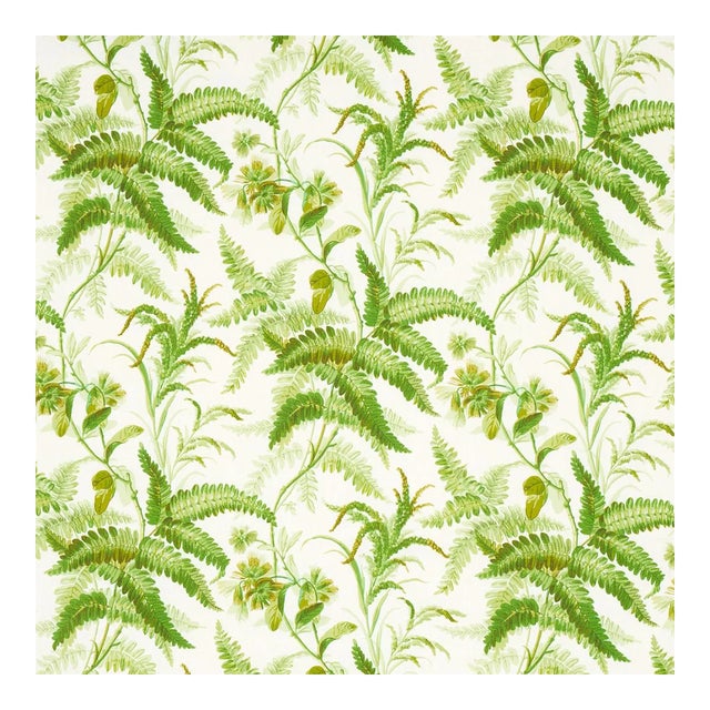 Sample - Schumacher Myers Fern Linen Fabric in Tropical For Sale