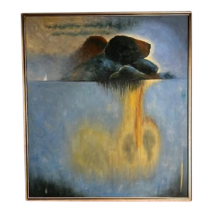 Theodore Alexander Abstract Oil Seascape, Framed