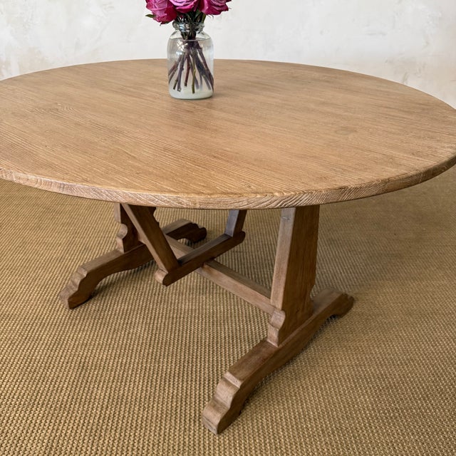 Lyon Reclaimed European Pine Oval Dining Table or Center Table in Natural For Sale - Image 11 of 14