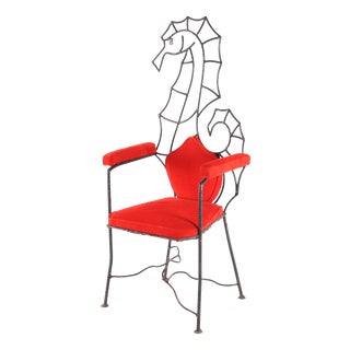 Vintage Hippocampus Armchair in Iron, 1980s For Sale
