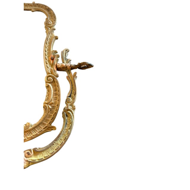 Verdigris Patina Brass Vanity Mirror For Sale - Image 4 of 13