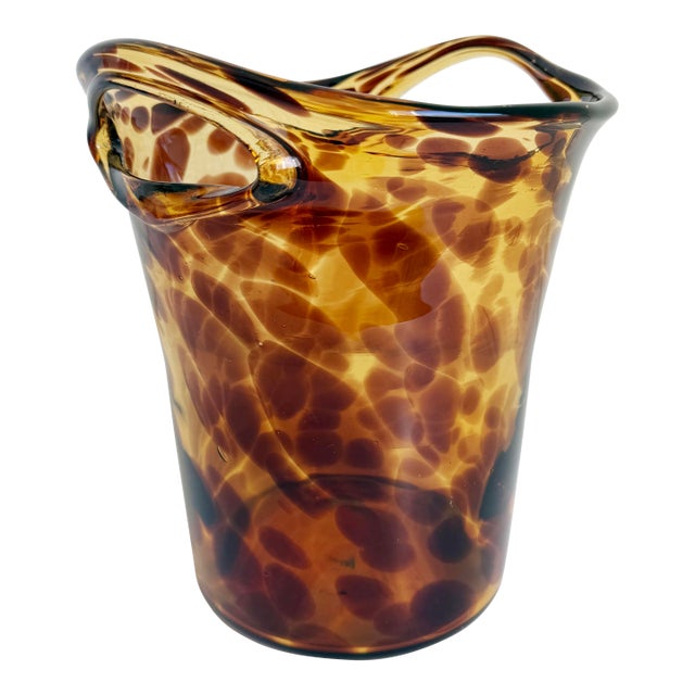 1950s Christian Dior Empoli Tortoise Glass Bottle Chiller For Sale