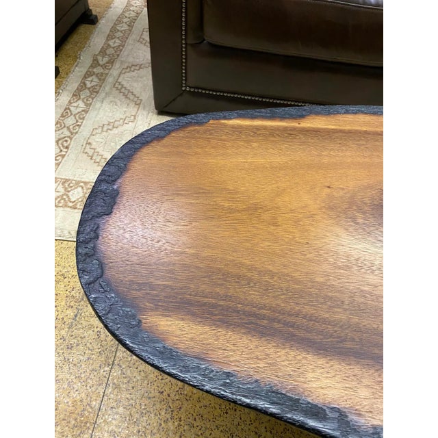 Organic & Natural Wood Long Coffee Table For Sale - Image 9 of 13