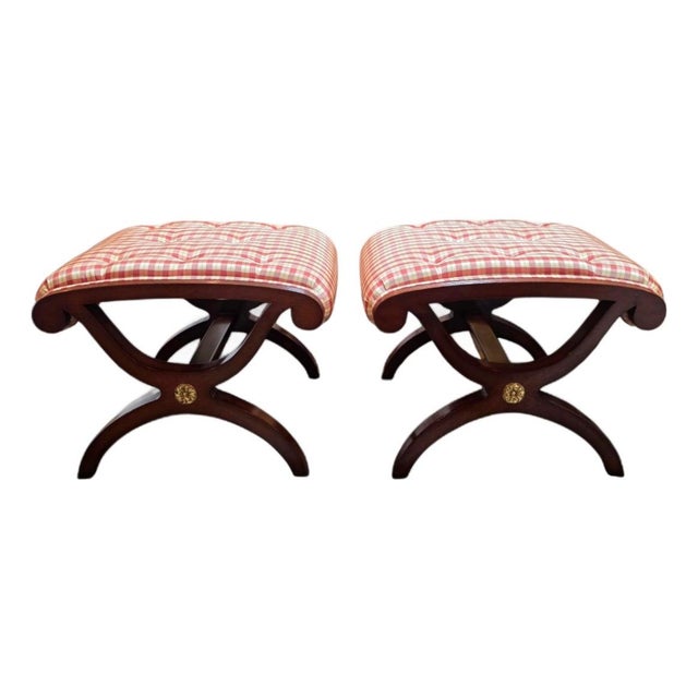 This Pair of Kindel Furniture Winterthur Collection New York Bases are sophisticated seating accent pieces in American...