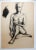 Vintage charcoal on paper female figural study by Geneva Flores Hart Fell (1906-2008) Texas, circa 1950s. Unsigned, from...