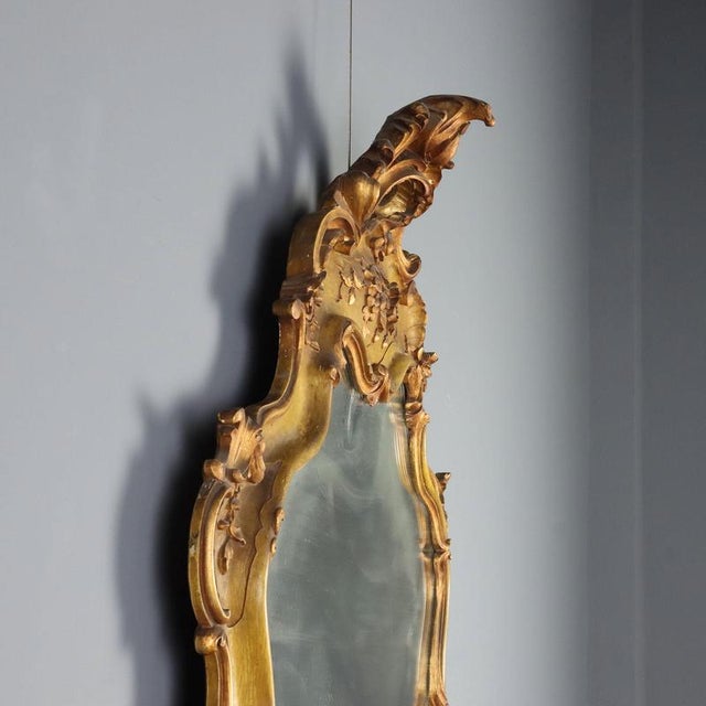 Barocchetto Table Mirror in Gilded Wood For Sale - Image 9 of 11