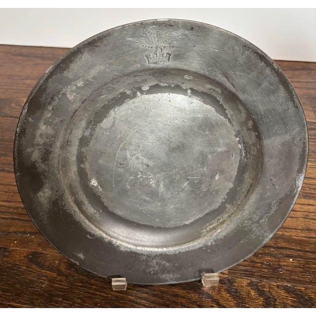 Rare Pair of Pewter Plates Circa 1735 For Sale In Philadelphia - Image 6 of 8