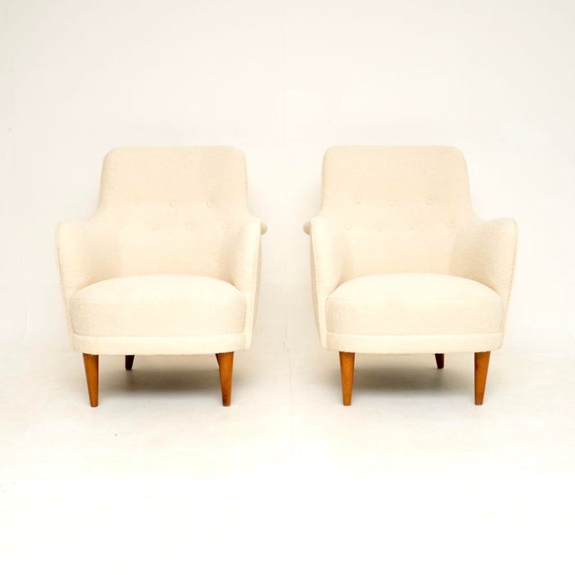Mid-Century Modern Vintage Swedish Samsas Armchairs from Carl Malmsten, 1960s, Set of 2 For Sale - Image 3 of 8
