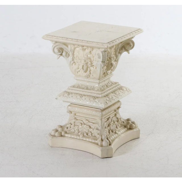 Glazed Ceramic Pedestal For Sale - Image 4 of 5