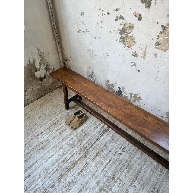 Oak Farmhouse Bench, 1890s For Sale - Image 12 of 18