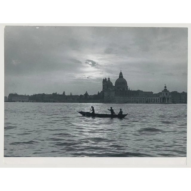 1950s Erich Andres, Venice: Gondola on Water with Skyline, Italy, 1955, Black & White Photograph For Sale - Image 5 of 5