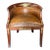 French Neoclassical Distressed Leather & Walnut Dressing Table or Desk Chair For Sale
