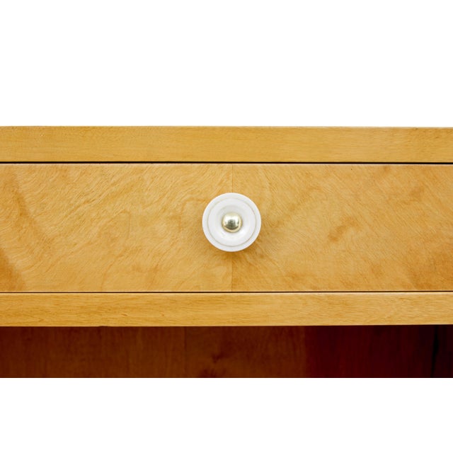 Goldenrod Mid-Century Swedish Birch Low Open Bookcase, 1950 For Sale - Image 8 of 10