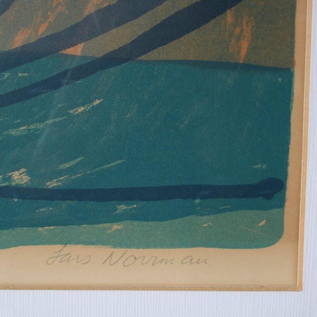 Modern Lars Norrman, Figurative Composition, 1950s, Lithograph, Framed For Sale - Image 3 of 8