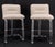 Pair Bent Lucite 1970s New Alcantera Upholstery Swivel Barstool Chairs Chairs For Sale - Image 12 of 15