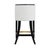 Worlds Away Matthew Izzo Home Keaton Matte Black Klismos Leg Counter Stool With White Performance Linen Upholstery and Brass Foot Rail For Sale - Image 4 of 5