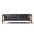 Jack Cartwright for Founders Mid Century Rosewood Leather Sling Sofa This sofa measures: 84.5 wide x 32 deep x 26.25...