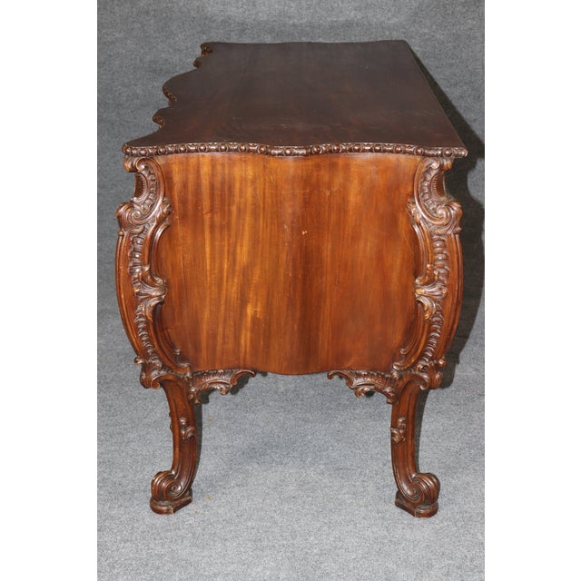Chippendale 19th C English Thomas Chippendale Style Mahogany Commode Best Quality For Sale - Image 3 of 10