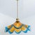 Blue Murano Glass Flower Pendant Light attributed to Mazzega, 1970 For Sale - Image 8 of 14