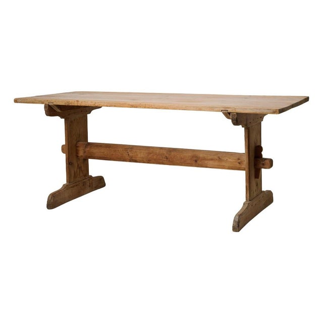 Antique Swedish Rustic Trestle Dining Table or Worktable For Sale - Image 12 of 12