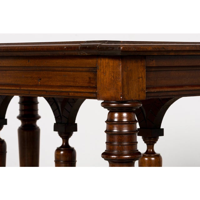 Wood Late 19th Century French Henri II Revival Walnut Library Table For Sale - Image 7 of 18