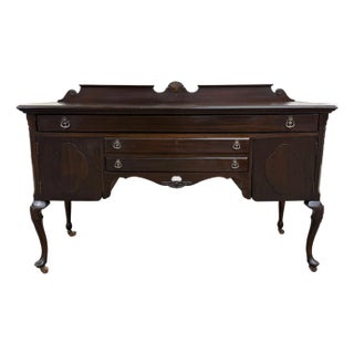 Vintage Georgian Revival Mahogany Sideboard Buffet Console For Sale