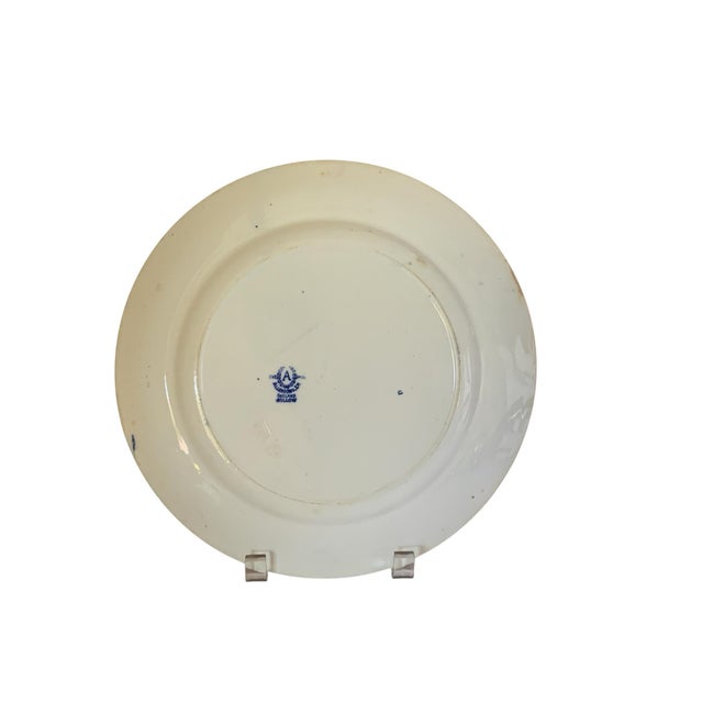 Asian Antique Allertons LTD Blue Willow 10" Dinner Plate Smooth Edge Crown Stamp Staffordshire England 1926 For Sale - Image 3 of 5