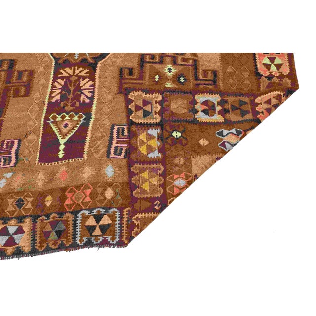 Mid 20th Century Vintage Turkish Wool Kilim Rug For Sale - Image 5 of 7